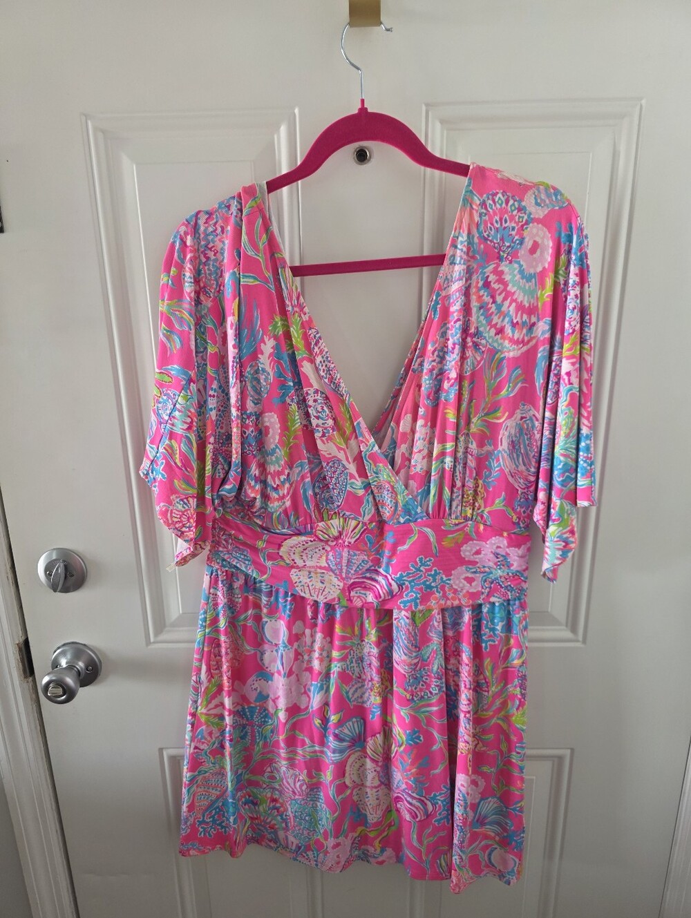 Lilly Pulitzer Pink Parigi Romper , Large - Picture 2 of 4